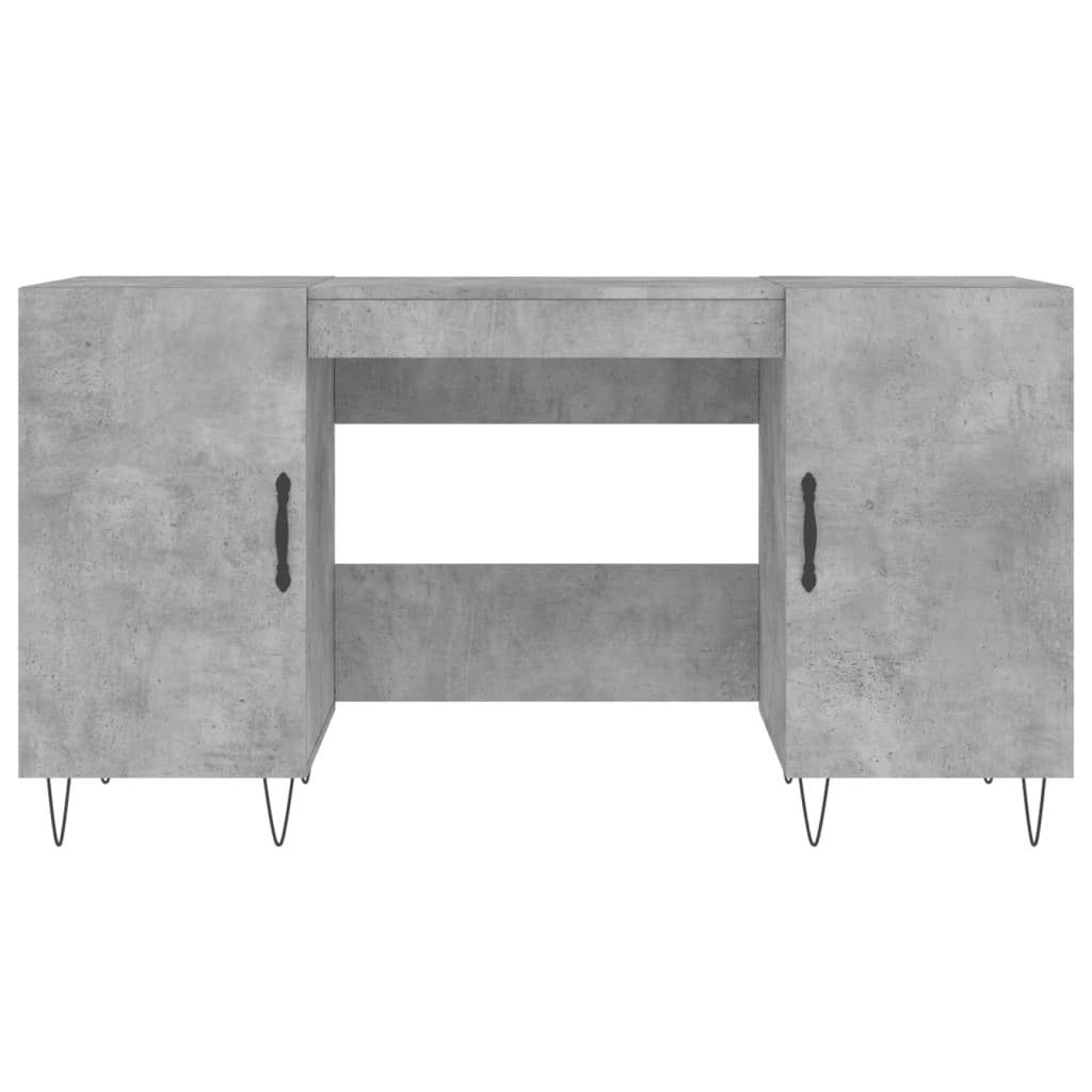 Skrivebord betonggrå 140x50x75 cm konstruert tre