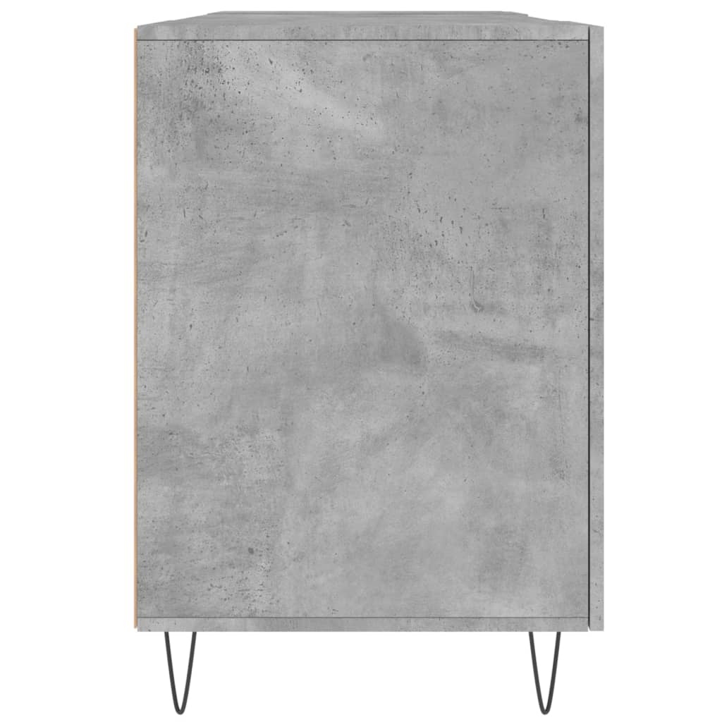 Skrivebord betonggrå 140x50x75 cm konstruert tre