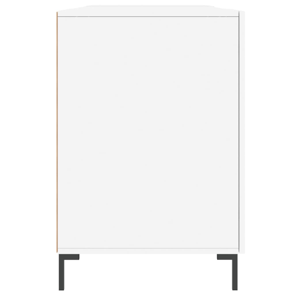 Skrivebord hvit 140x50x75 cm konstruert tre