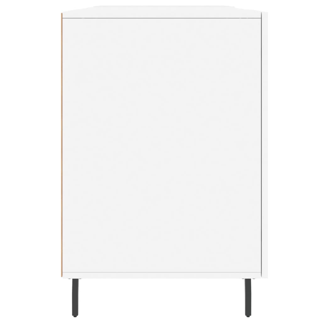 Skrivebord hvit 140x50x75 cm konstruert tre