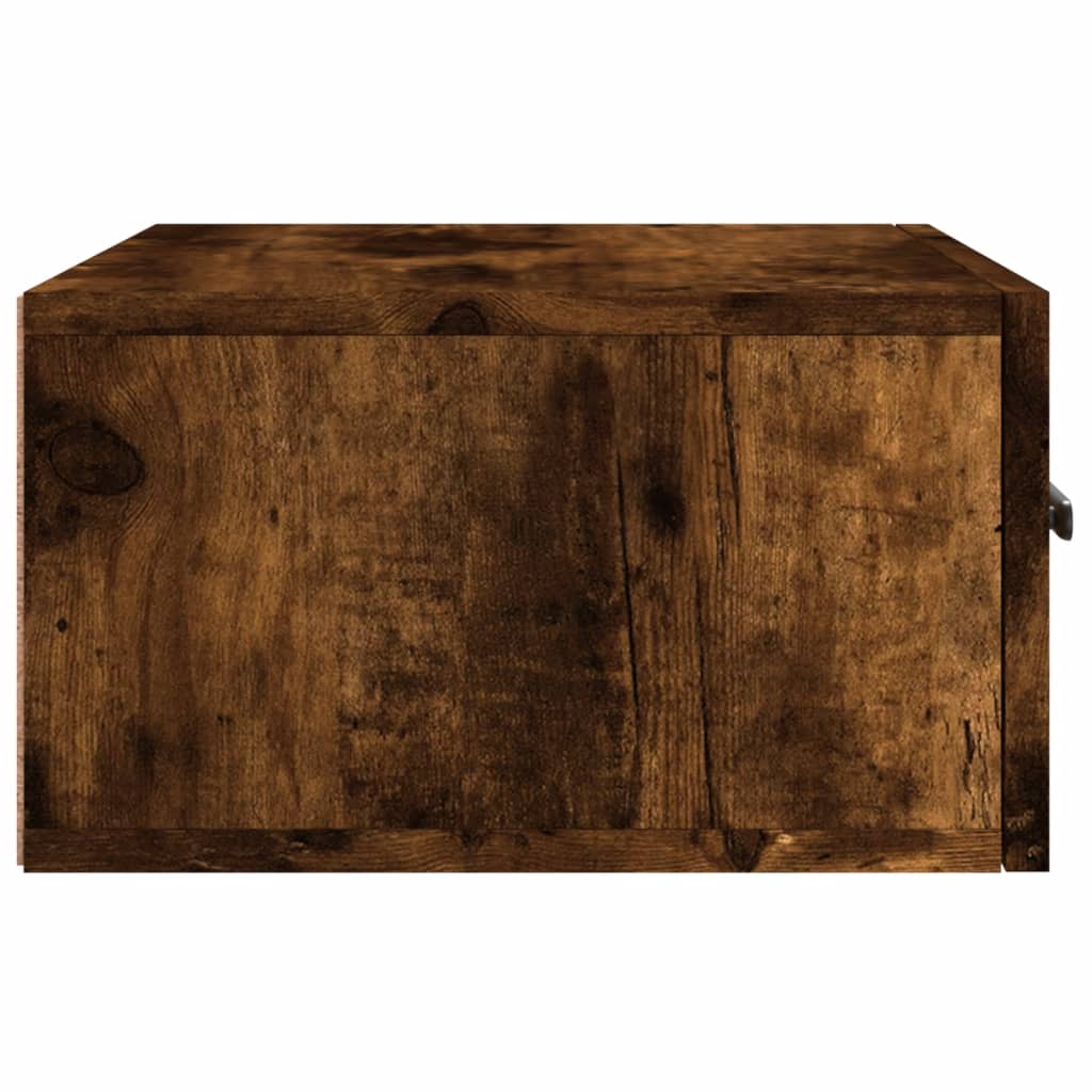 Veggmontert nattbord røkt eik 35x35x20 cm