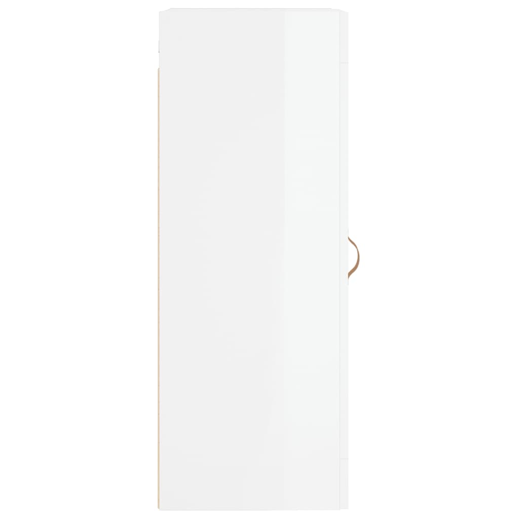 Veggmontert skap høyskap hvit 34,5x34x90 cm konstruert tre