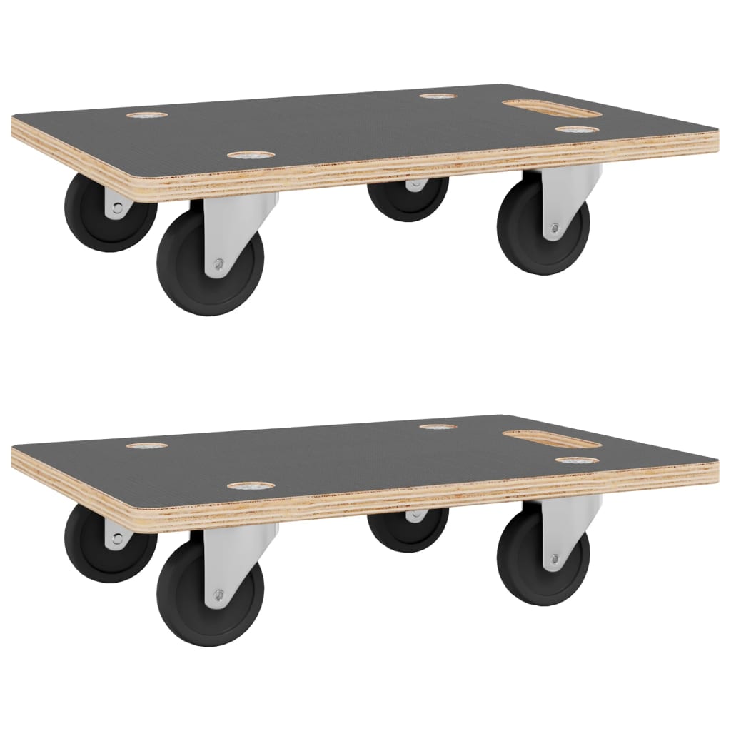 Transporttraller 2 stk rektangulær 80x55x11,5 cm 250 kg
