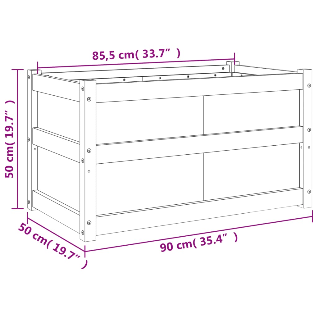 Hageplantekasse voksbrun 90x50x50 cm heltre furu