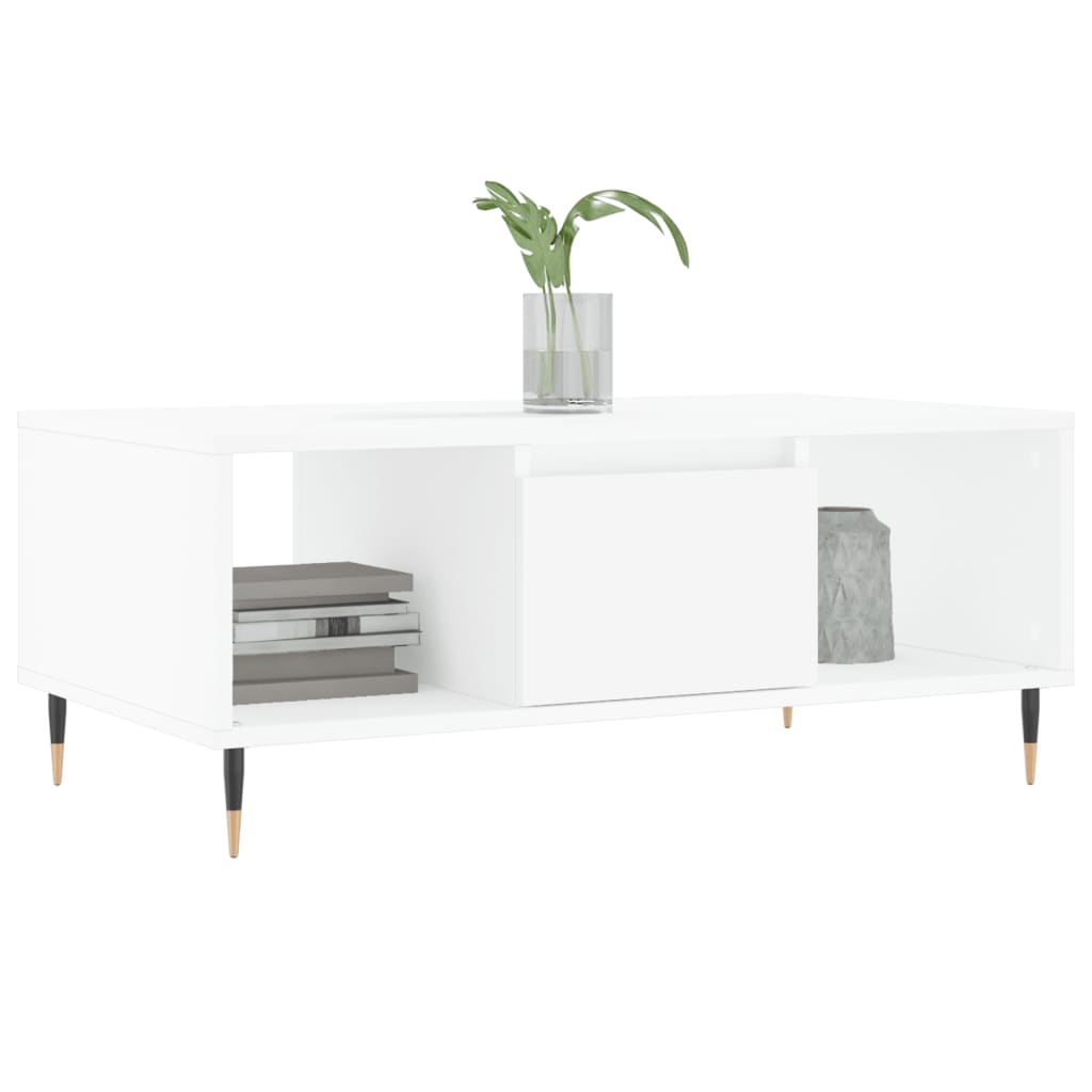 Salongbord hvit 90x50x36,5 cm konstruert tre