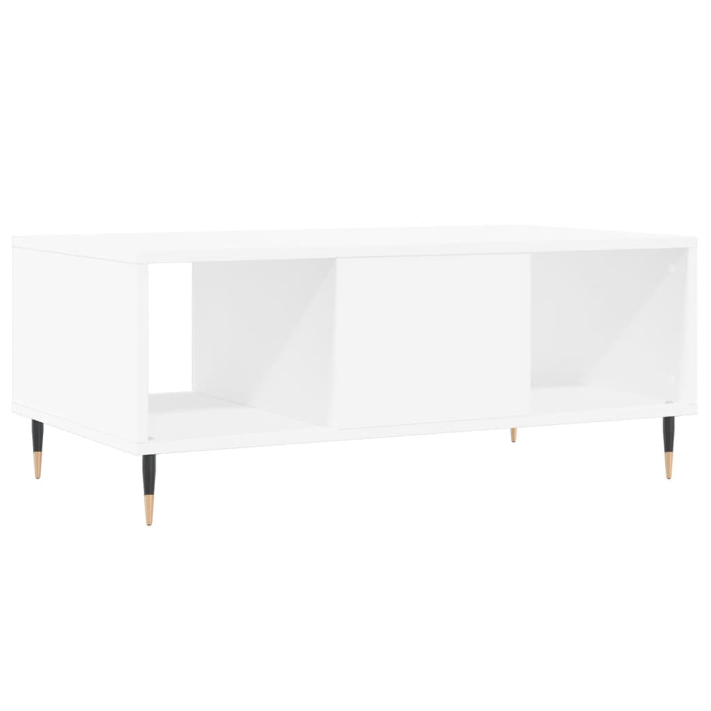 Salongbord hvit 90x50x36,5 cm konstruert tre