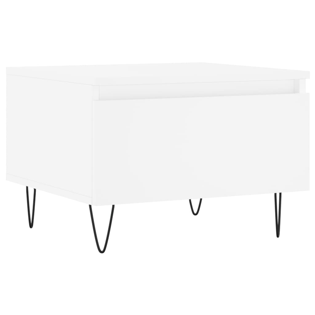 Salongbord 2 stk hvit 50x46x35 cm konstruert tre