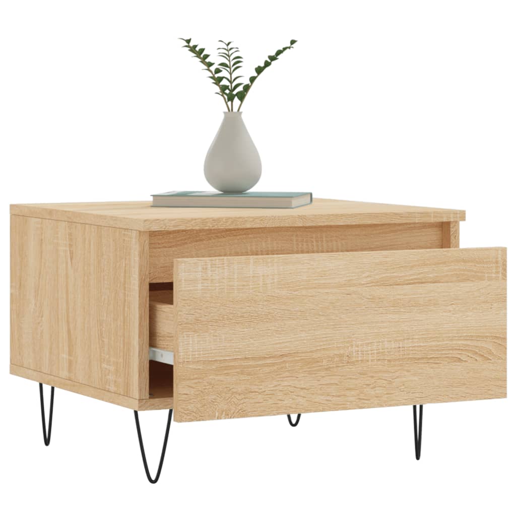 Salongbord 2 stk sonoma eik 50x46x35 cm konstruert tre