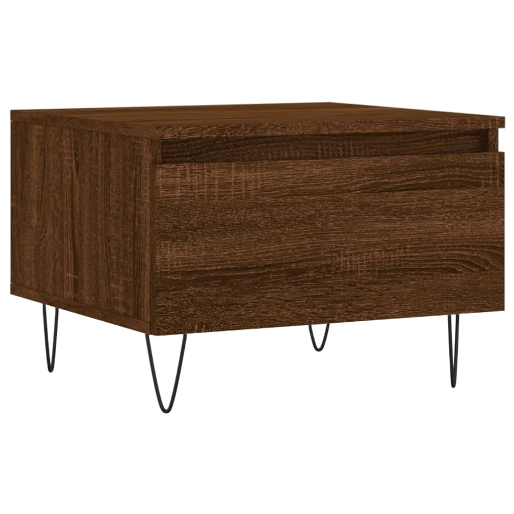 Salongbord 2 stk brun eik 50x46x35 cm konstruert tre