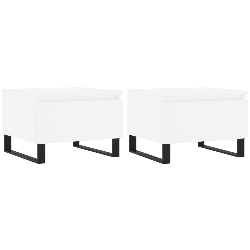 Salongbord 2 stk hvit 50x46x35 cm konstruert tre