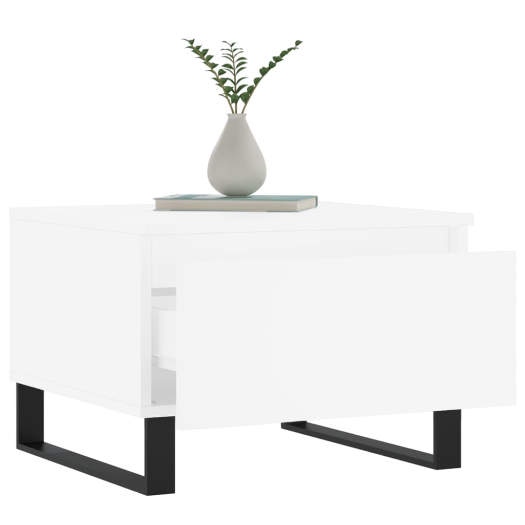 Salongbord 2 stk hvit 50x46x35 cm konstruert tre