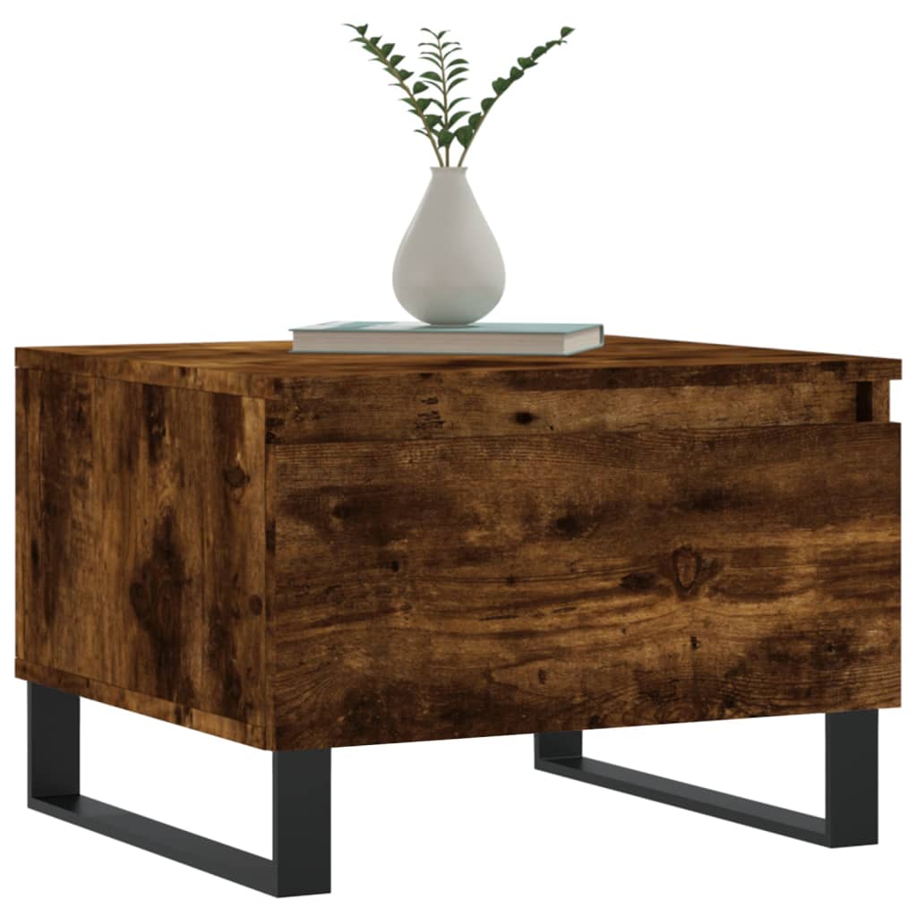Salongbord 2 stk røkt eik 50x46x35 cm konstruert tre