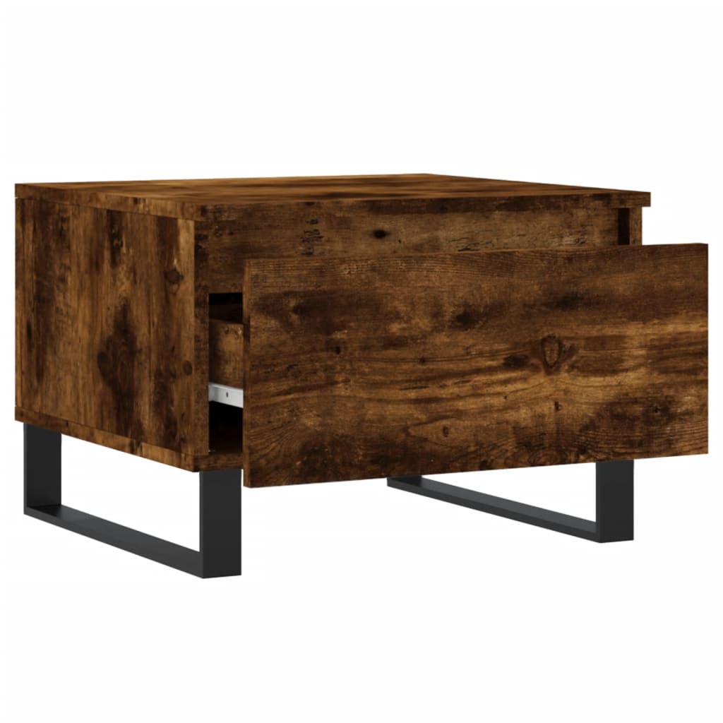 Salongbord 2 stk røkt eik 50x46x35 cm konstruert tre