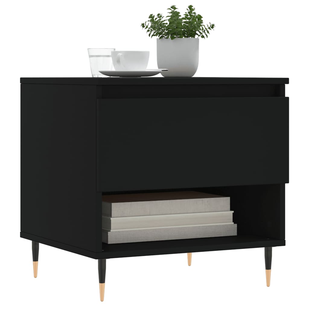 Salongbord 2 stk svart 50x46x50 cm konstruert tre