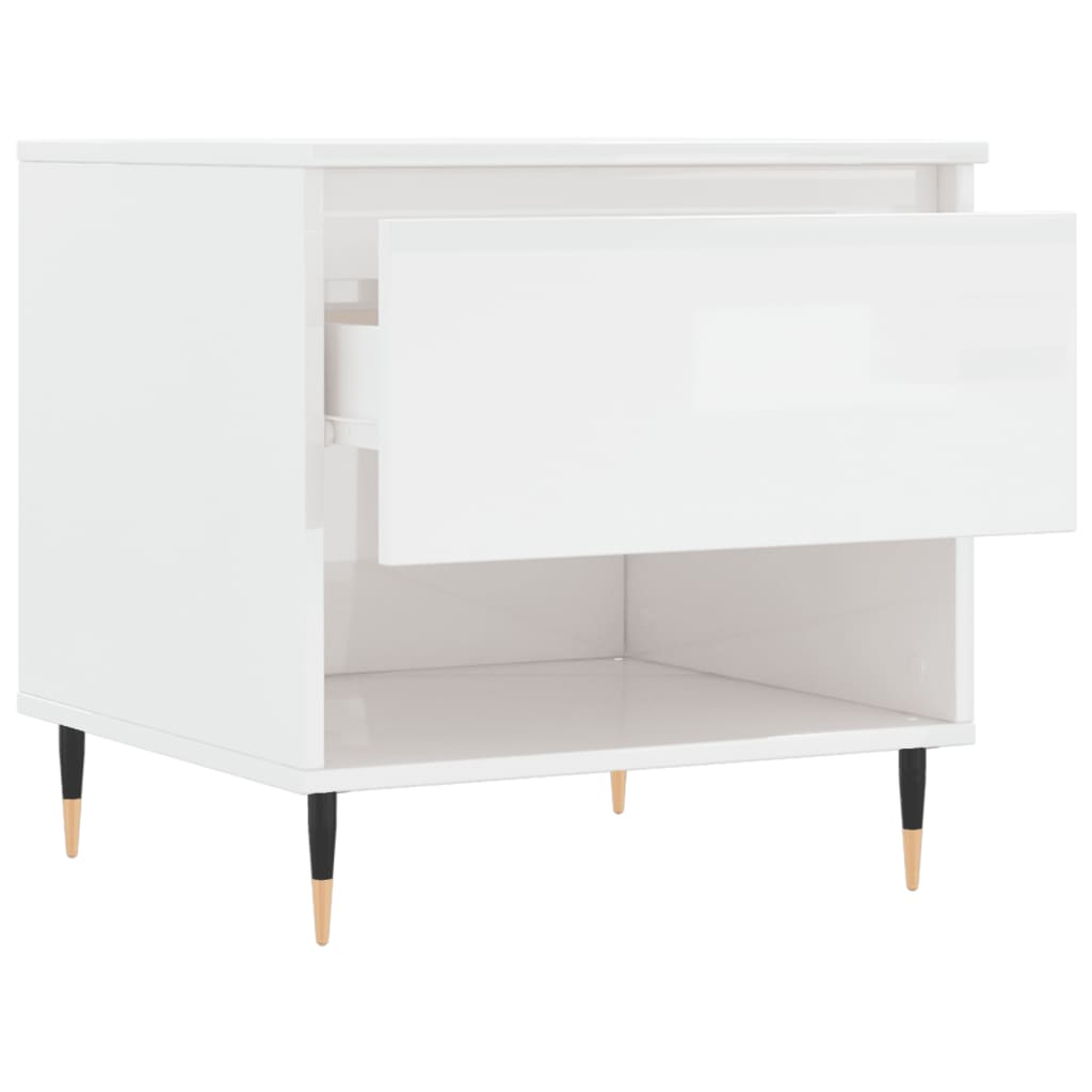 Salongbord høyglans hvit 50x46x50 cm konstruert tre