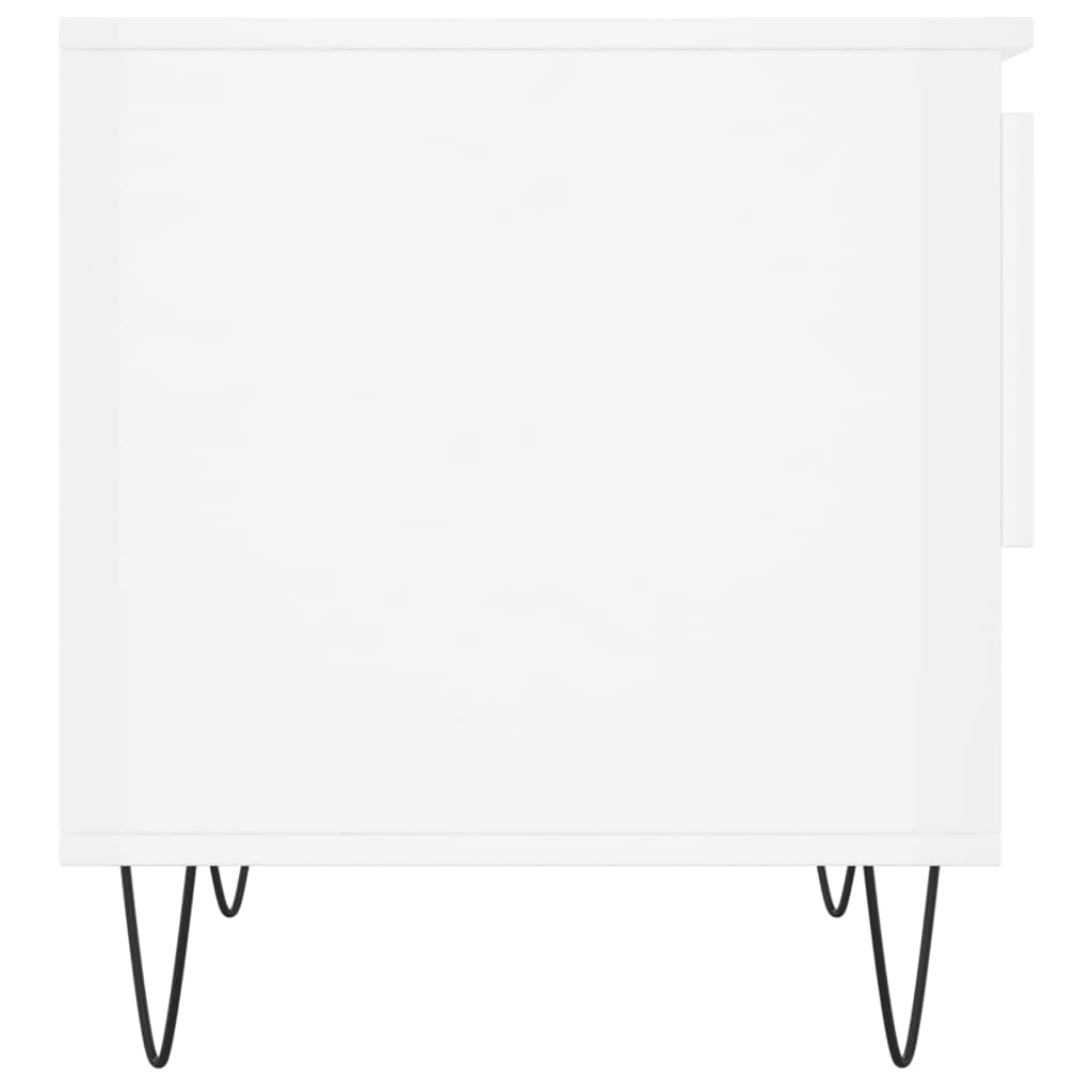Salongbord 2 stk høyglans hvit 50x46x50 cm konstruert tre