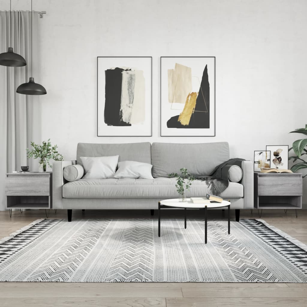 Salongbord 2 stk grå sonoma 50x46x50 cm konstruert tre