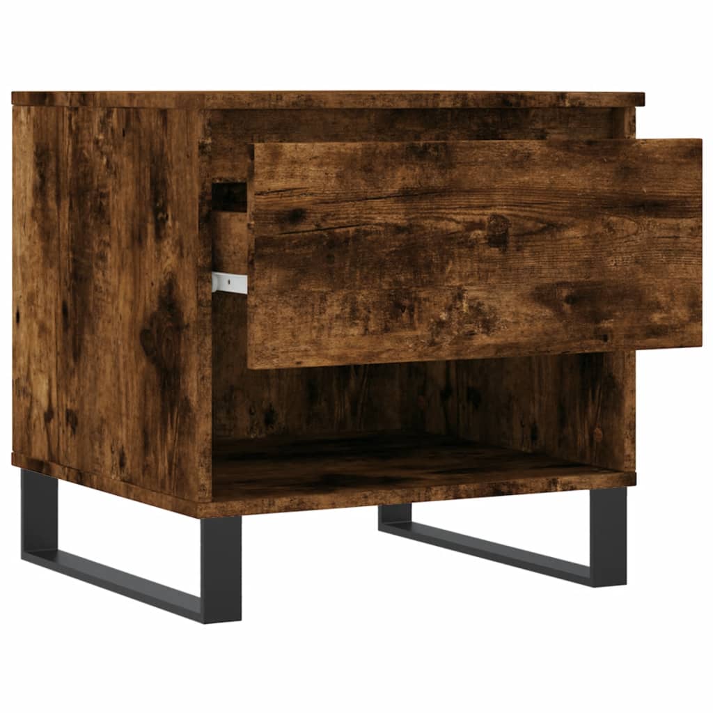 Salongbord 2 stk røkt eik 50x46x50 cm konstruert tre