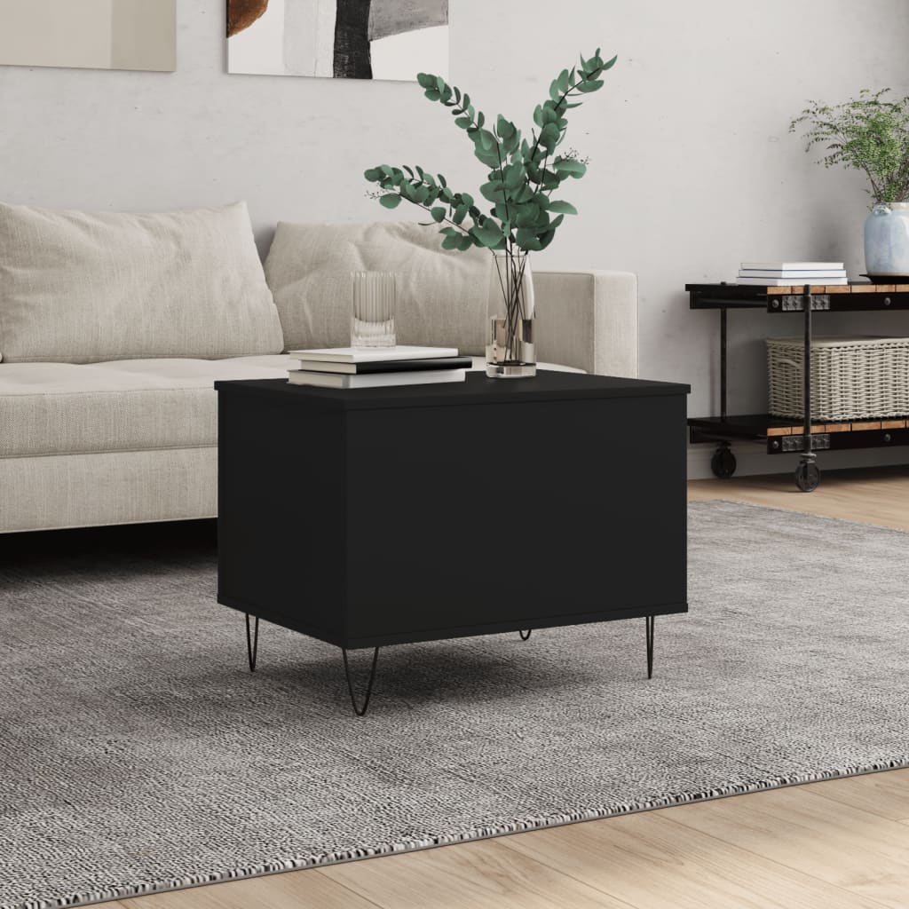 Salongbord svart 60x44,5x45 cm konstruert tre