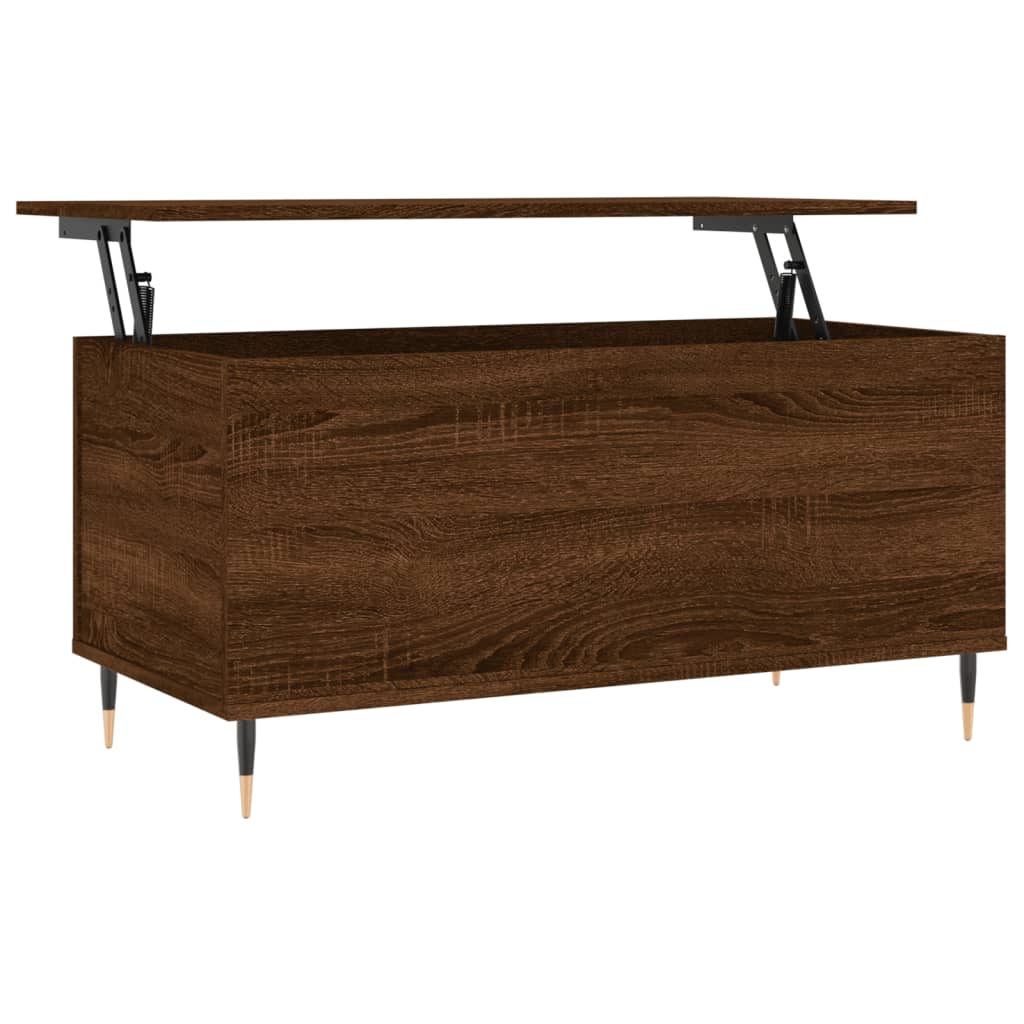 Salongbord brun eik 90x44,5x45 cm konstruert tre