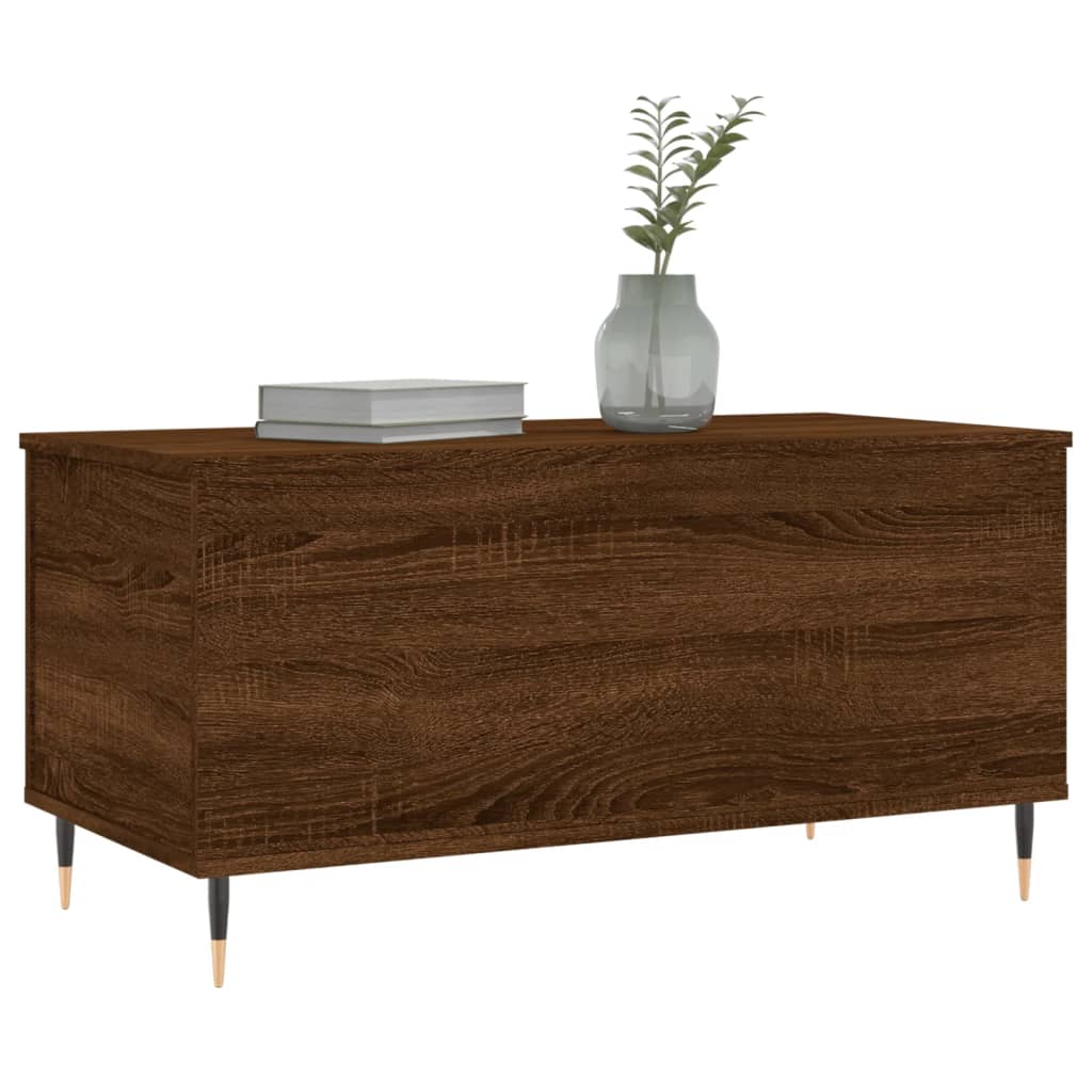 Salongbord brun eik 90x44,5x45 cm konstruert tre