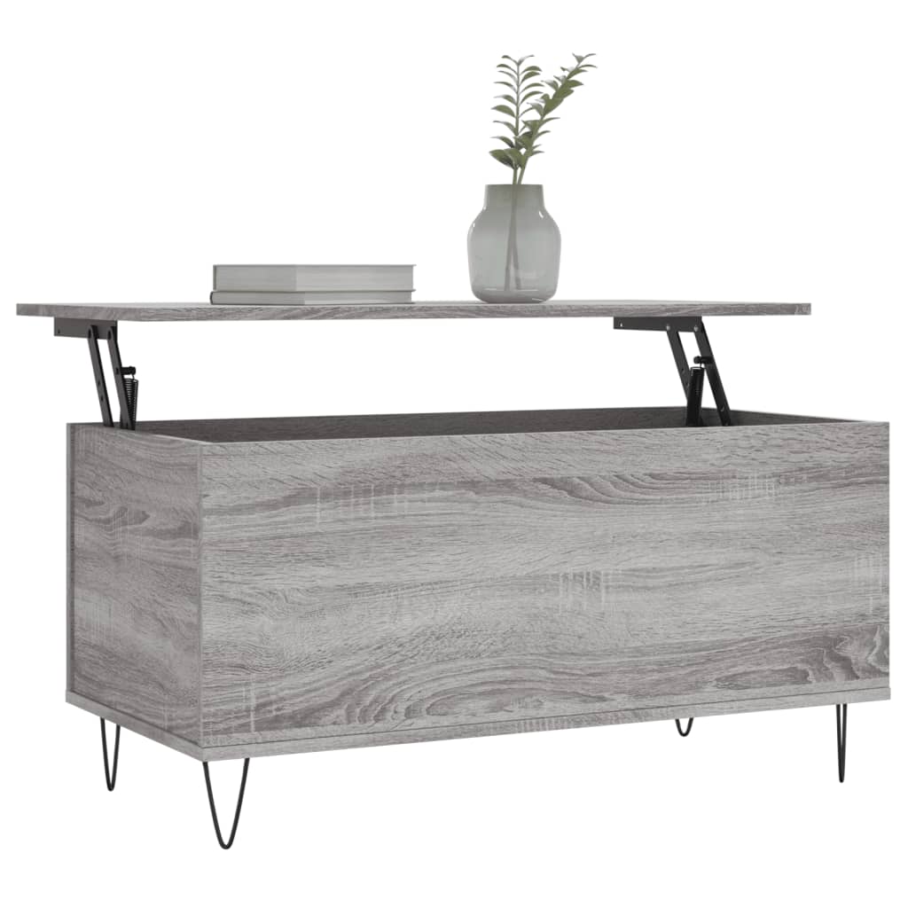 Salongbord grå sonoma 90x44,5x45 cm konstruert tre