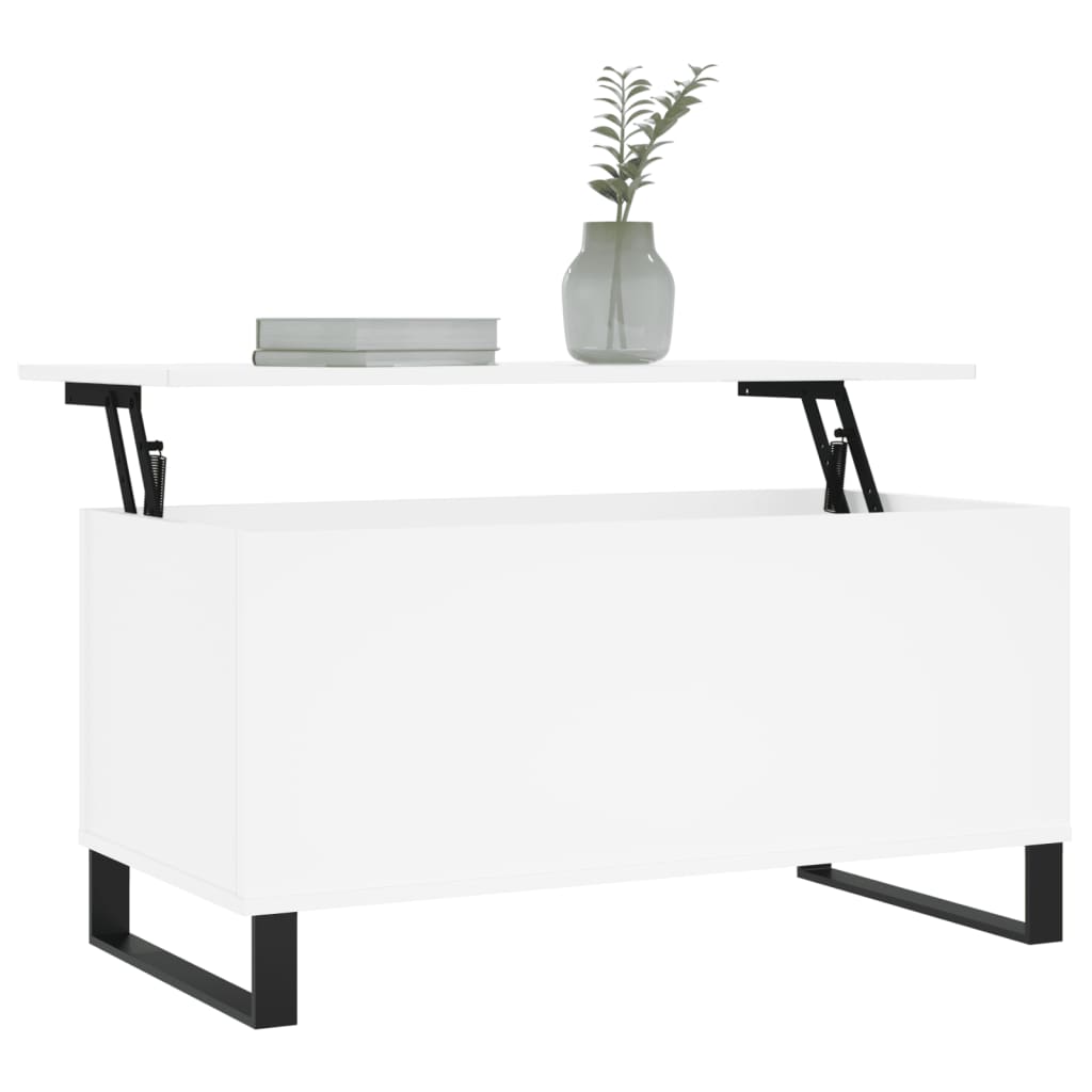Salongbord hvit 90x44,5x45 cm konstruert tre