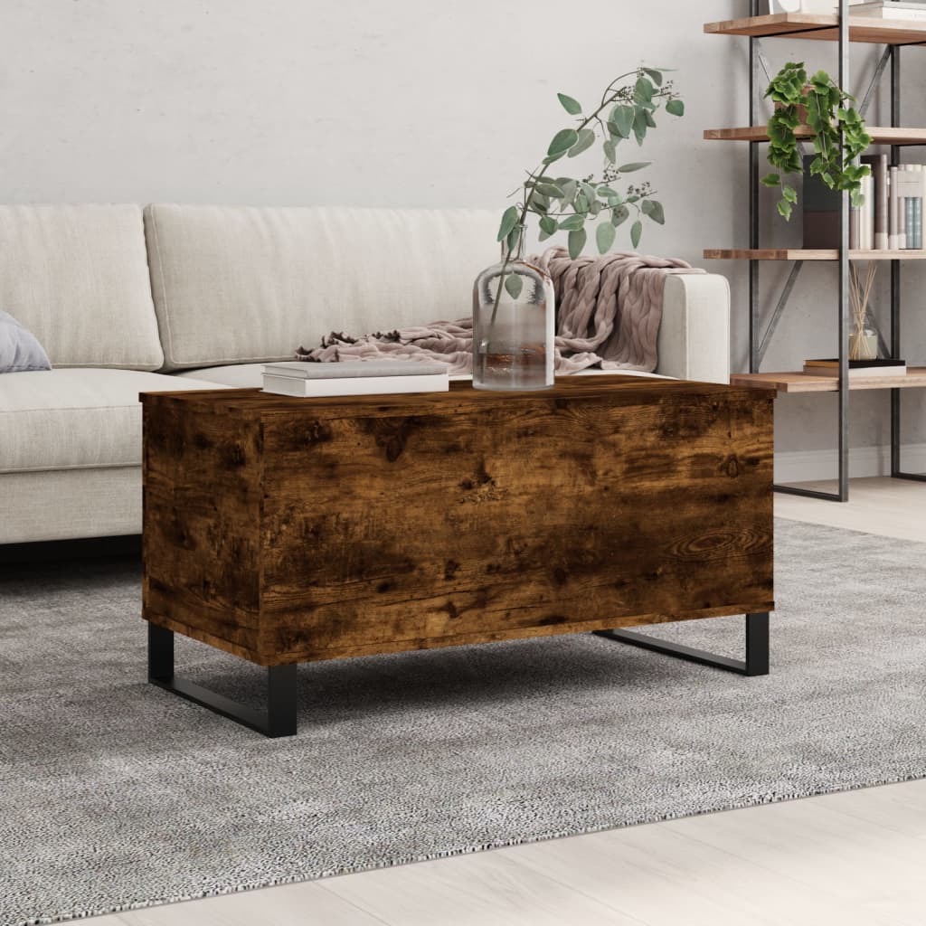Salongbord røkt eik 90x44,5x45 cm konstruert tre