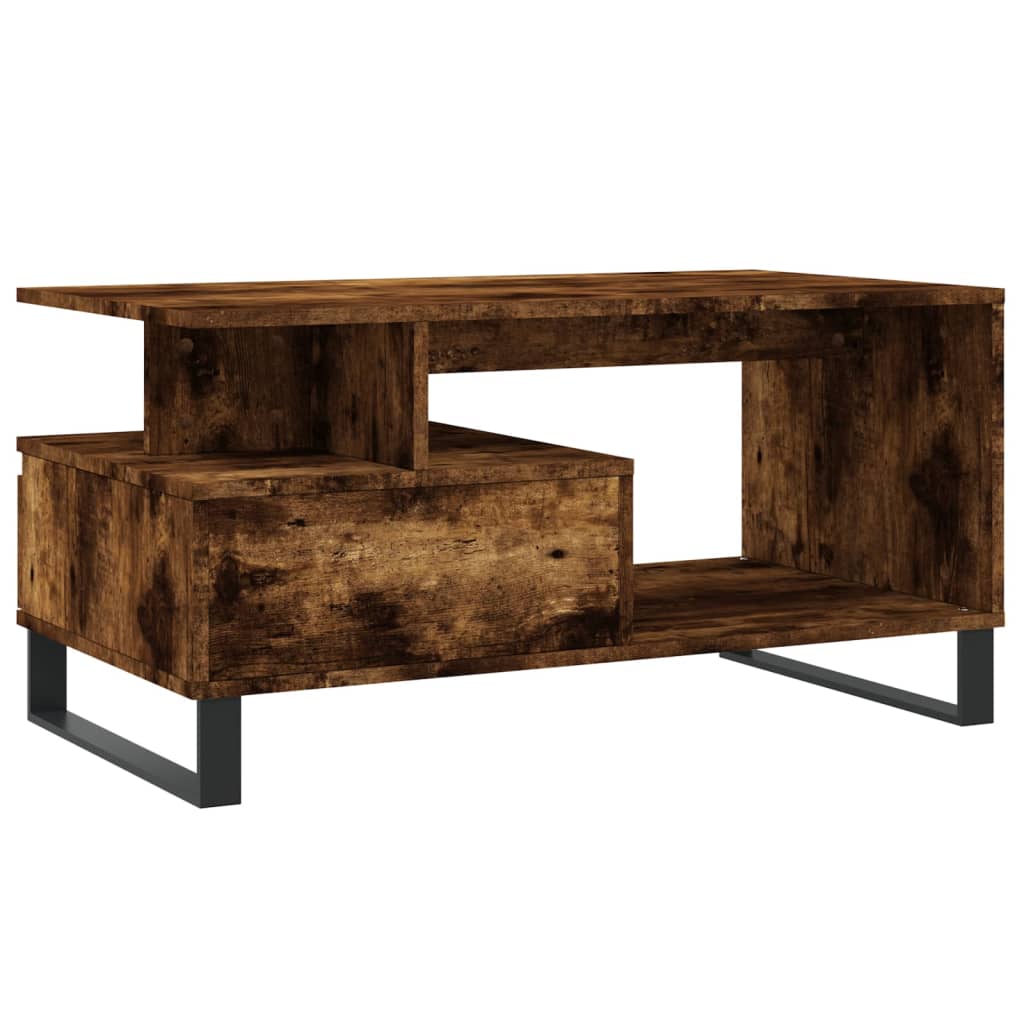 Salongbord røkt eik 90x49x45 cm konstruert tre