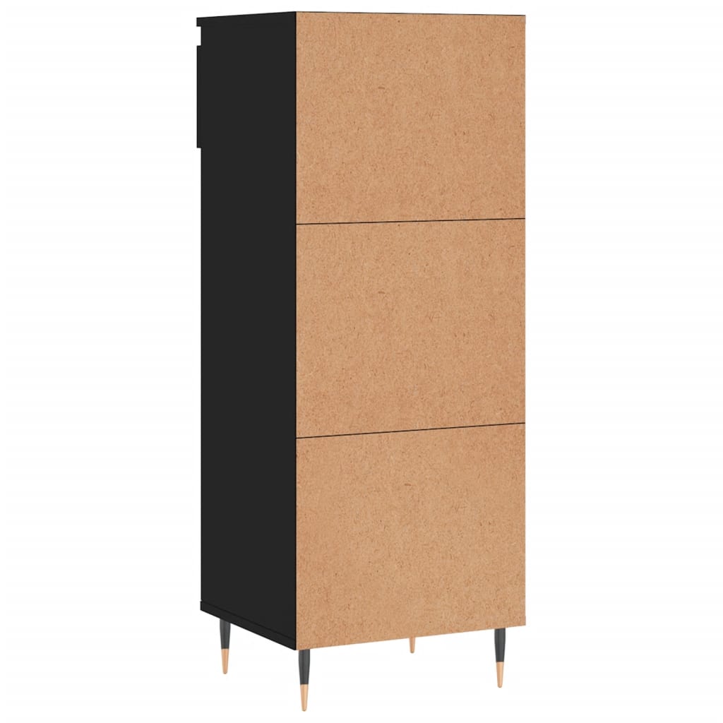 Skoskap svart 40x36x105 cm konstruert tre