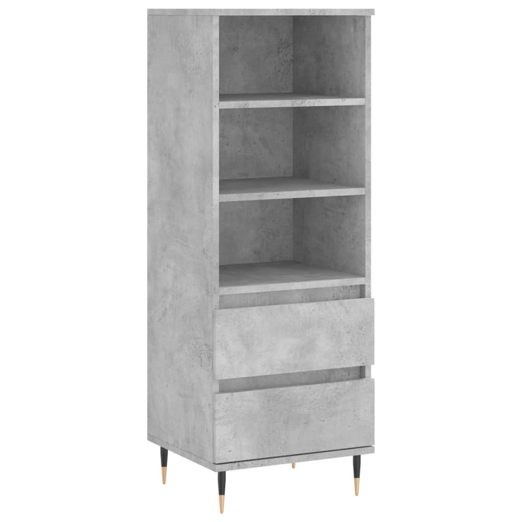Highboard betonggrå 40x36x110 cm konstruert tre