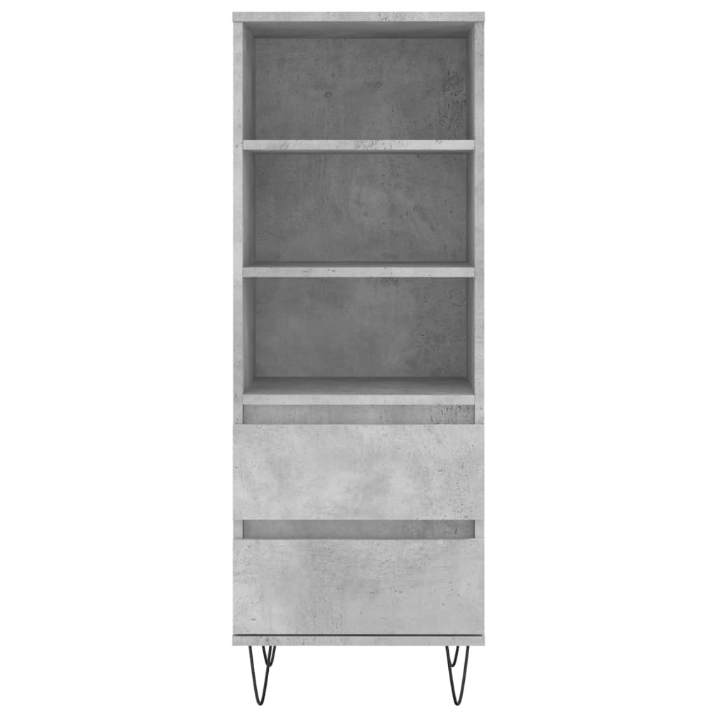 Highboard betonggrå 40x36x110 cm konstruert tre