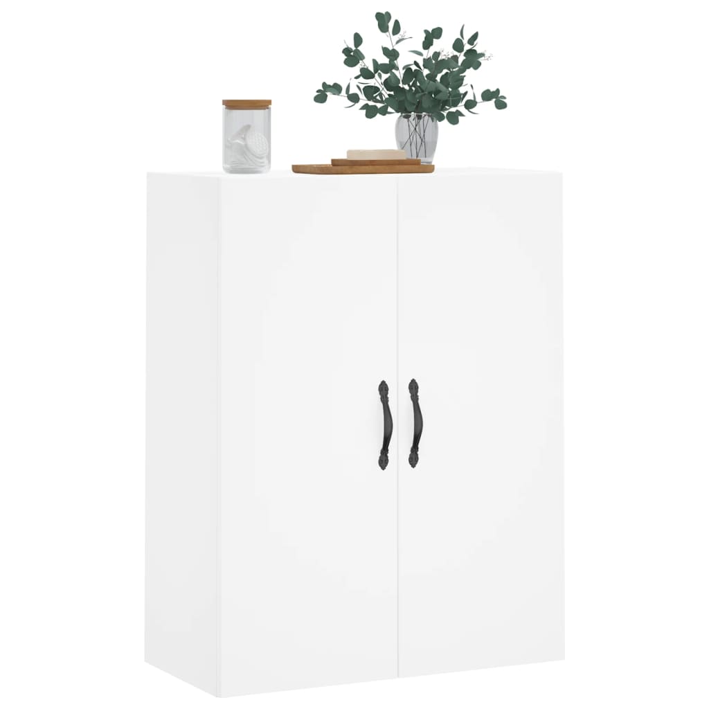Veggmontert skap hvit 69,5x34x90 cm konstruert tre