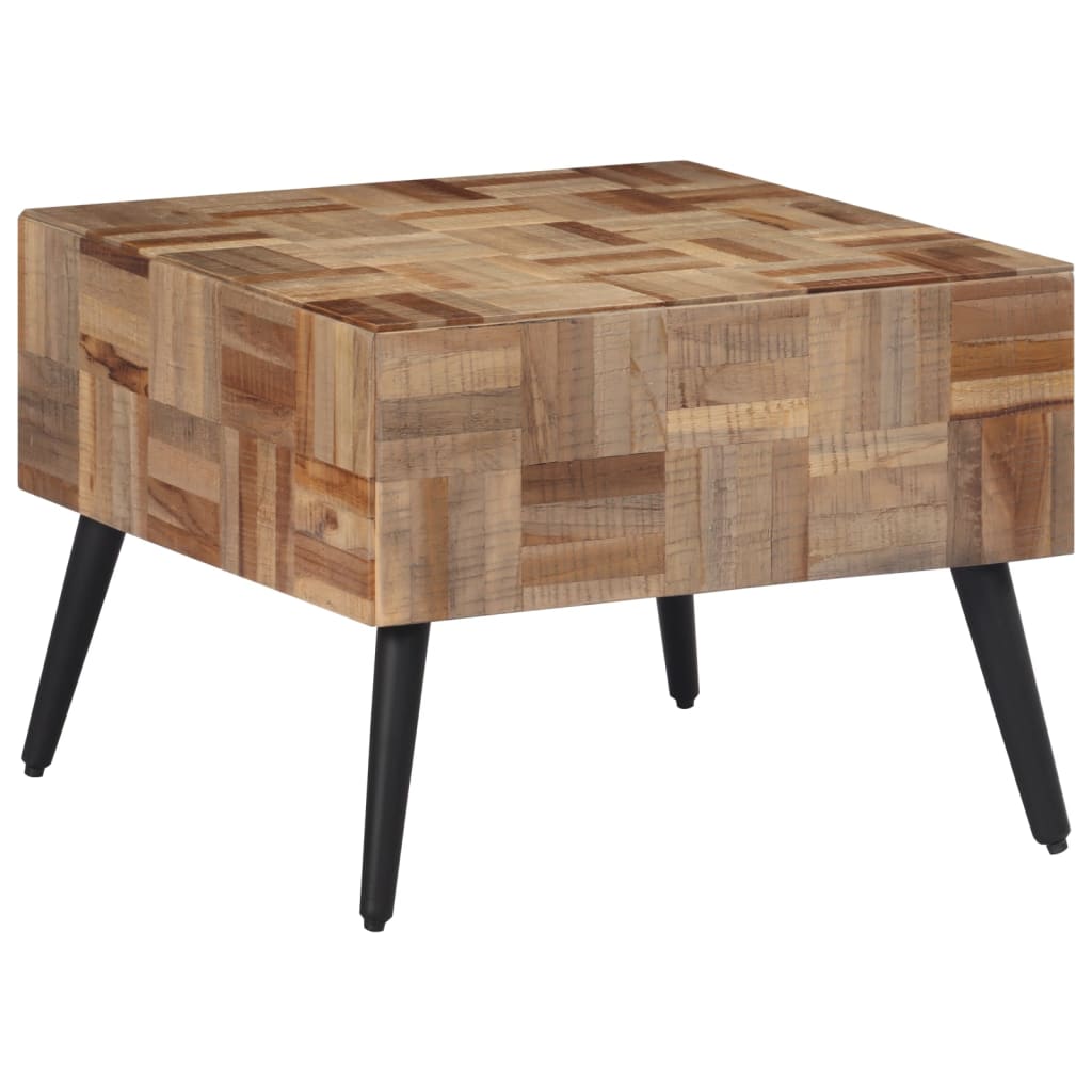 Salongbord grå 55x55x40 cm gjenvunnet heltre teak