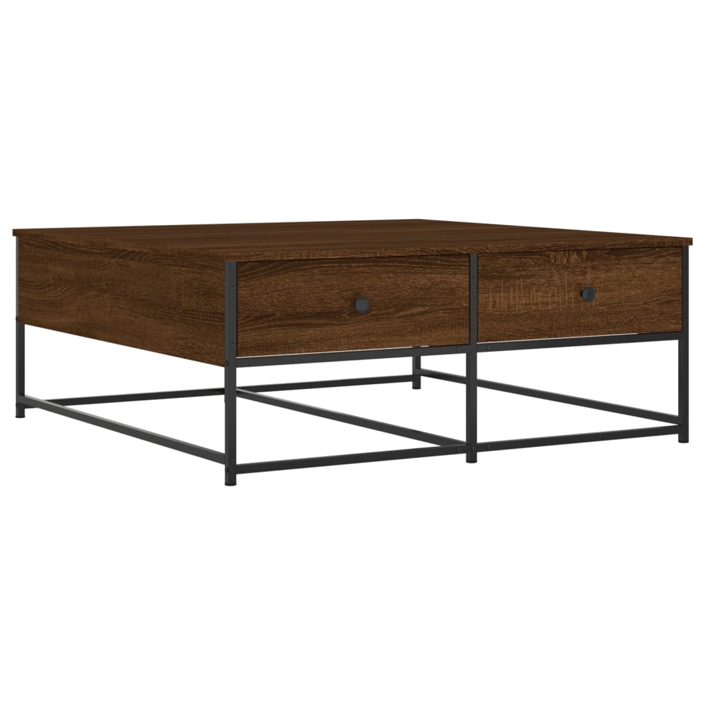 Salongbord brun eik 100x99x40 cm konstruert tre