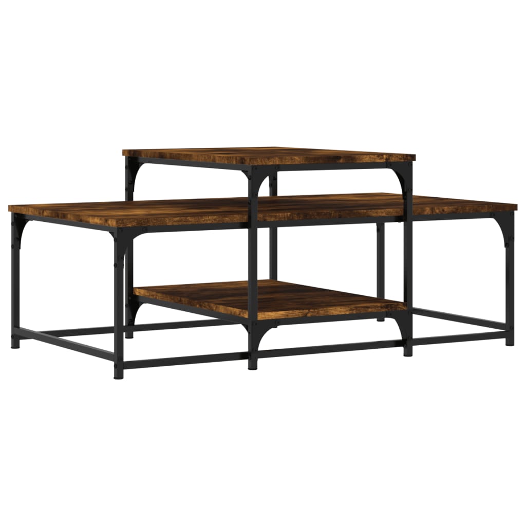 Salongbord røkt eik 102x60x45 cm konstruert tre
