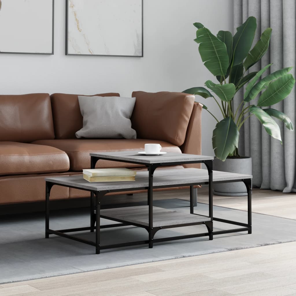 Salongbord grå sonoma 102x60x45 cm konstruert tre
