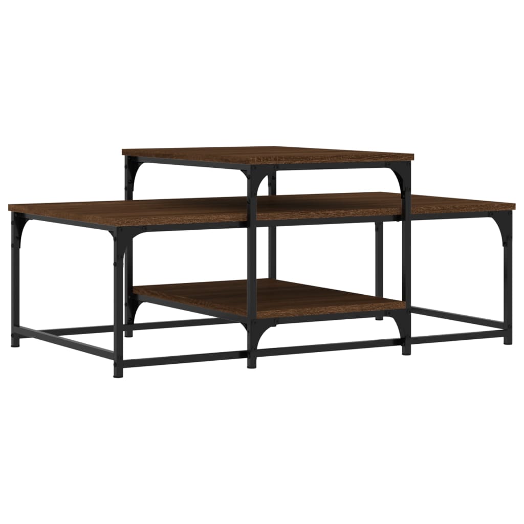 Salongbord brun eik 102x60x45 cm konstruert tre