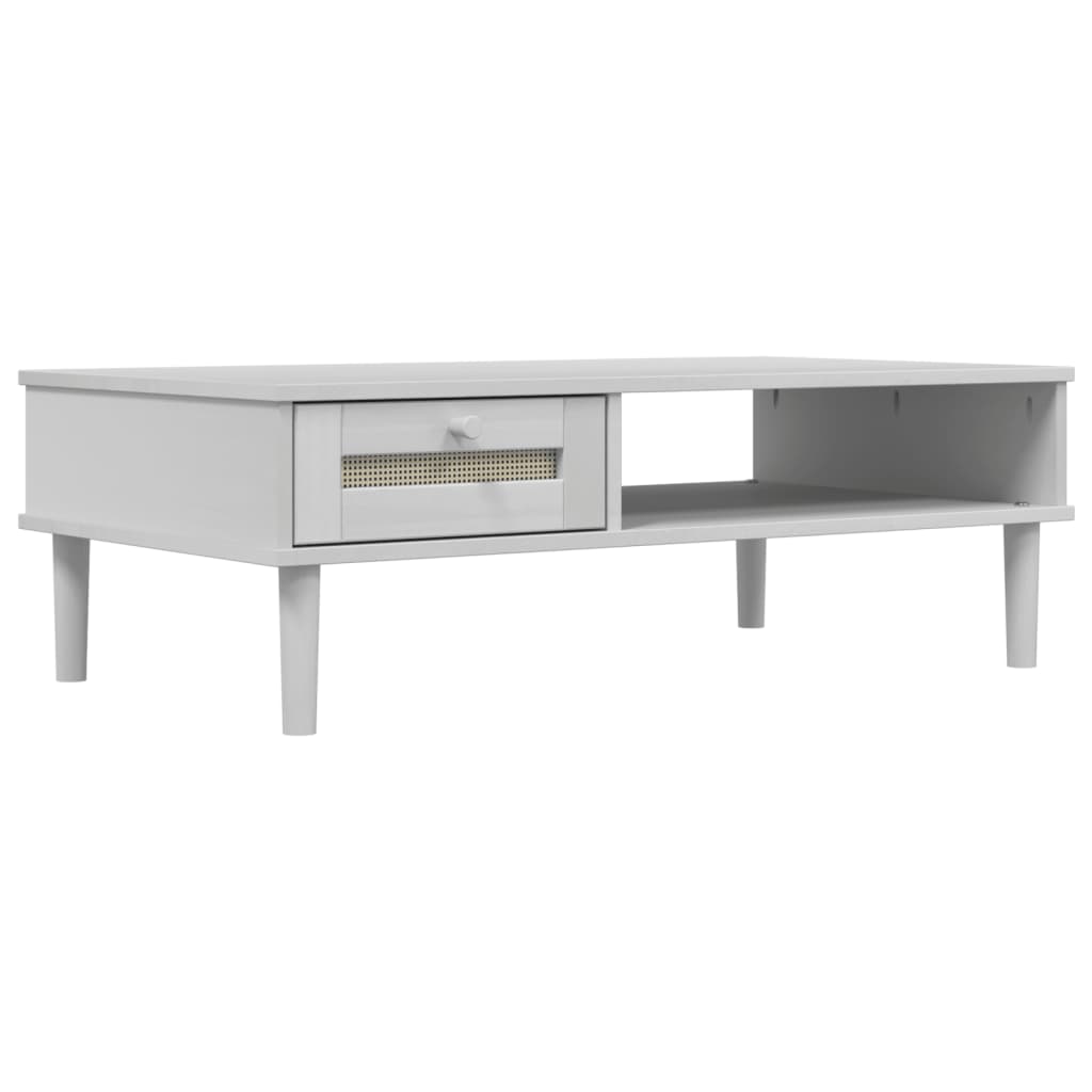 Salongbord SENJA rotting-utseende hvit 100x55x33 cm heltre