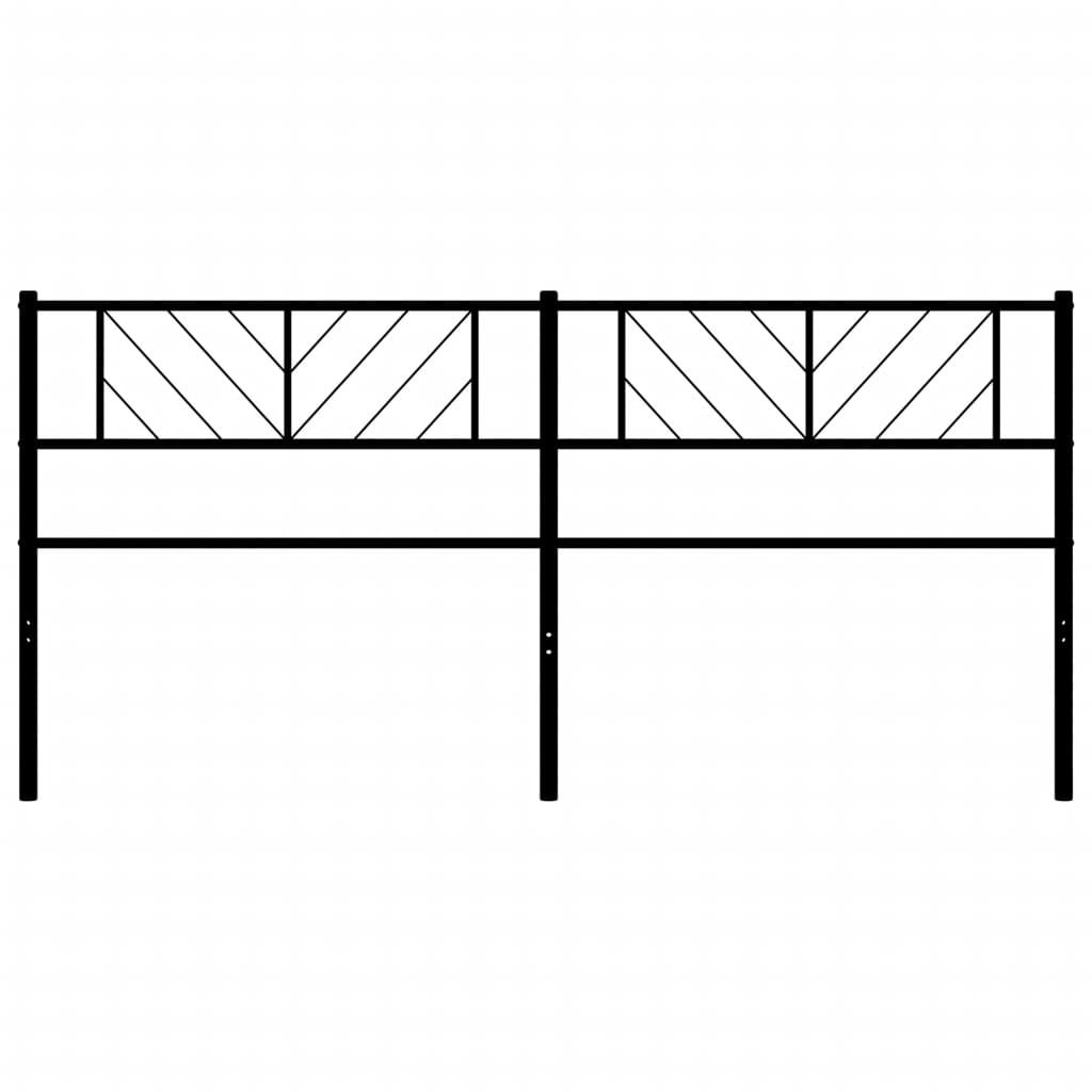 Utskiftbar sengegavl i metall svart 200 cm