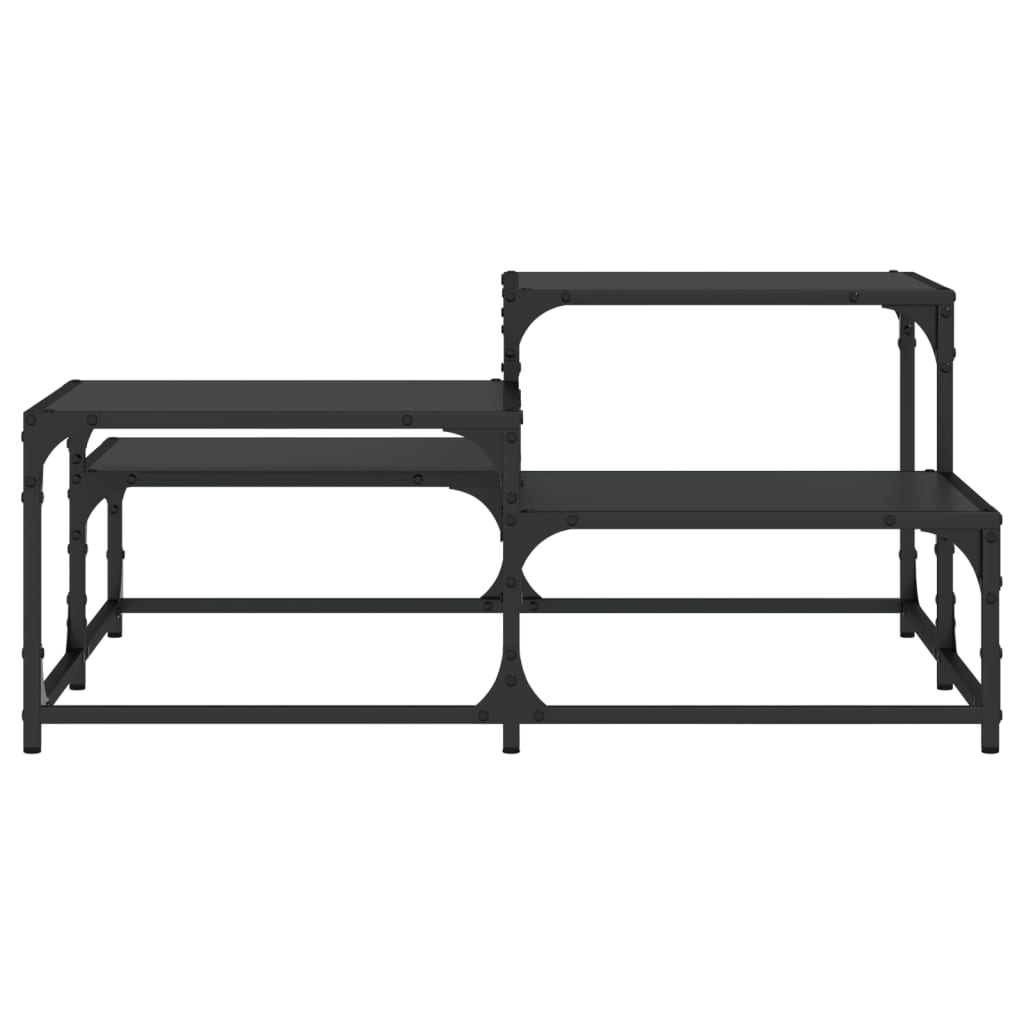 Salongbord svart 87,5x87,5x40 cm konstruert tre