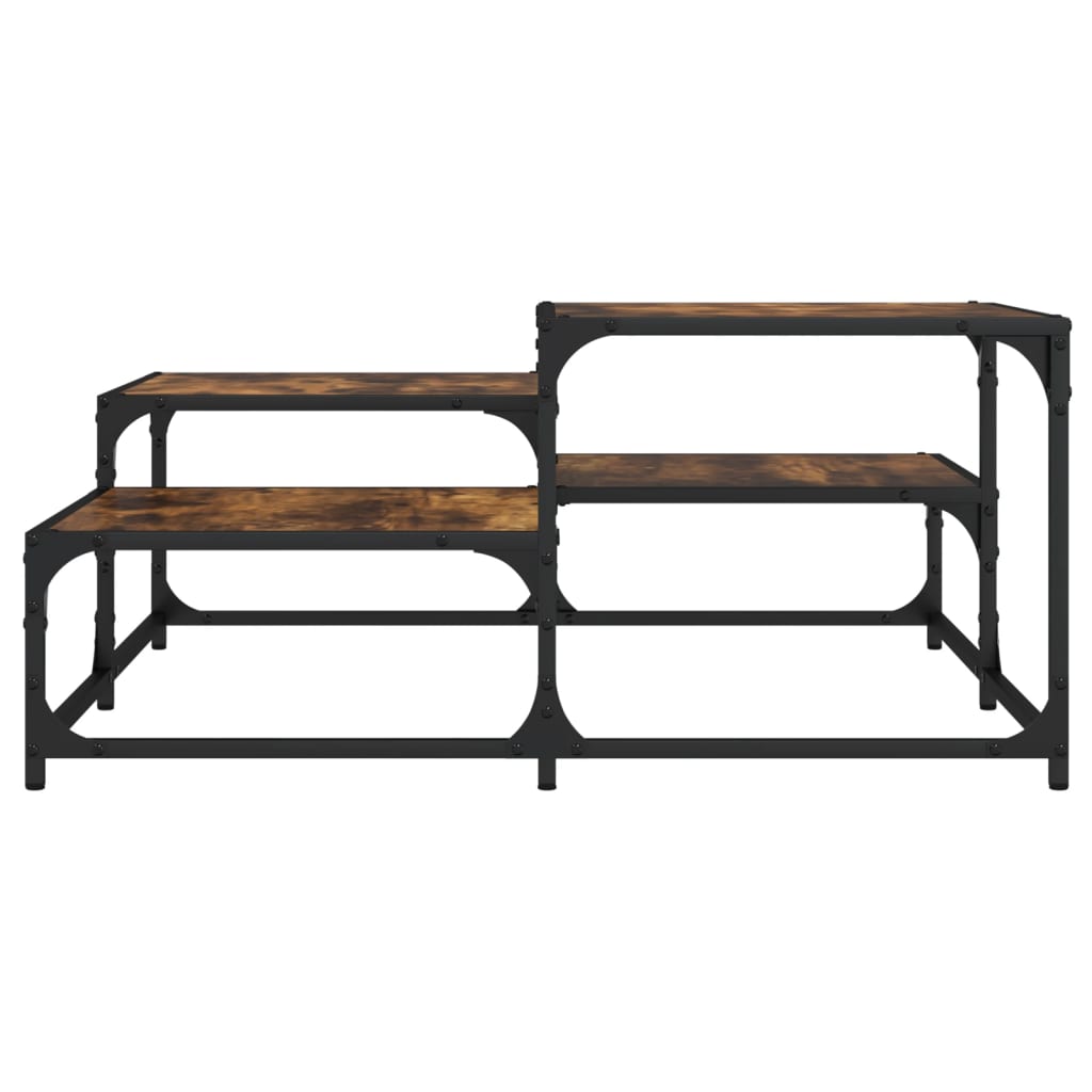Salongbord røkt eik 87,5x87,5x40 cm konstruert tre