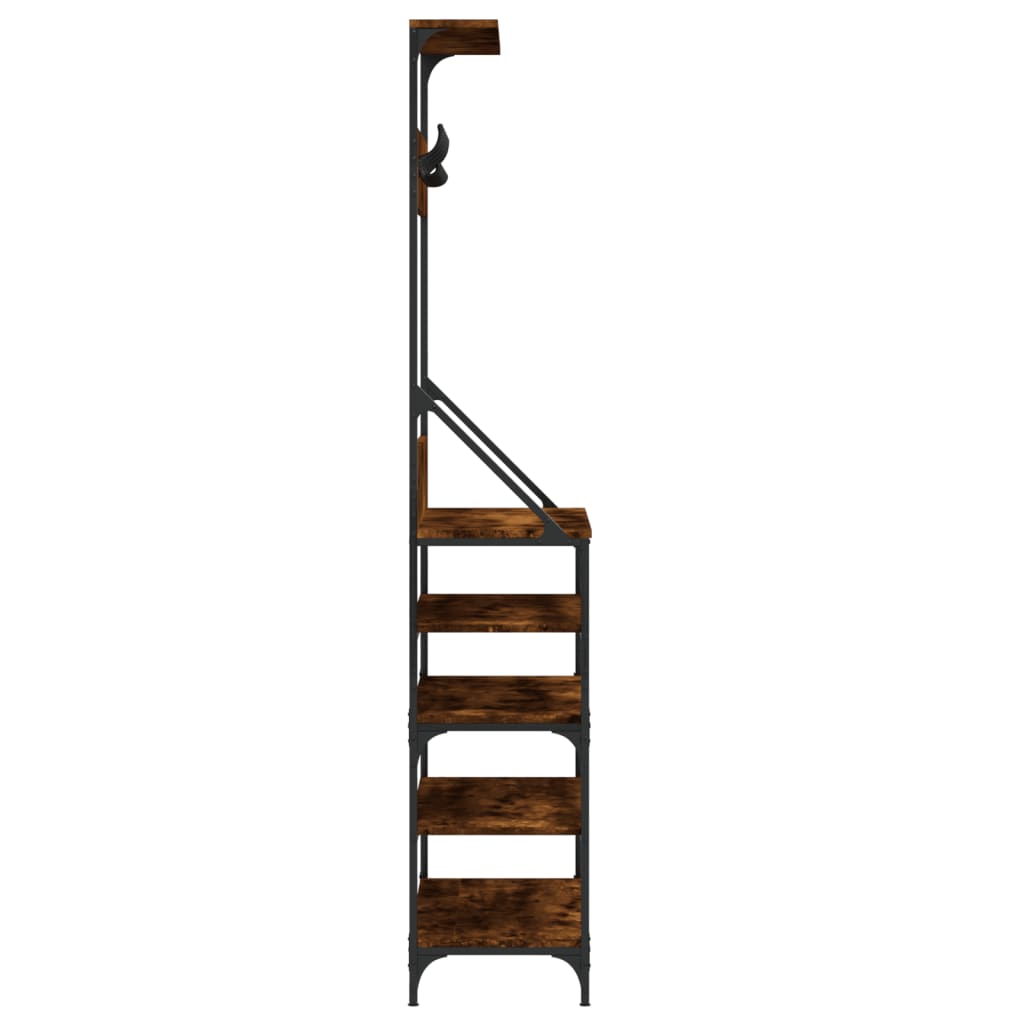 Klesstativ med skooppbevaring røkt eik 90x34x184 cm