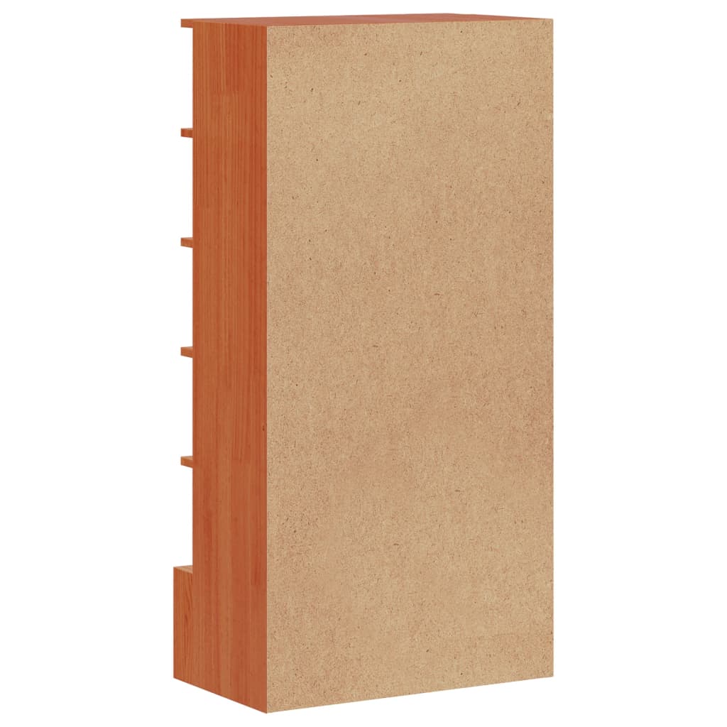 Skoskap voksbrun 52x30x104 cm heltre furu