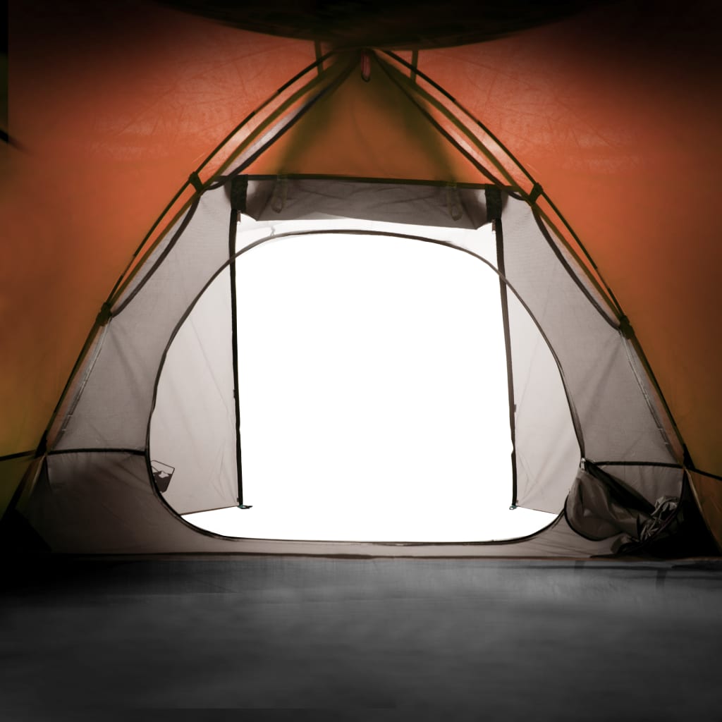 Kuppeltelt for camping 2 personer oransje vanntett