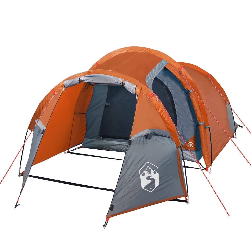 Tunneltelt for camping 3 personer oransje vanntett