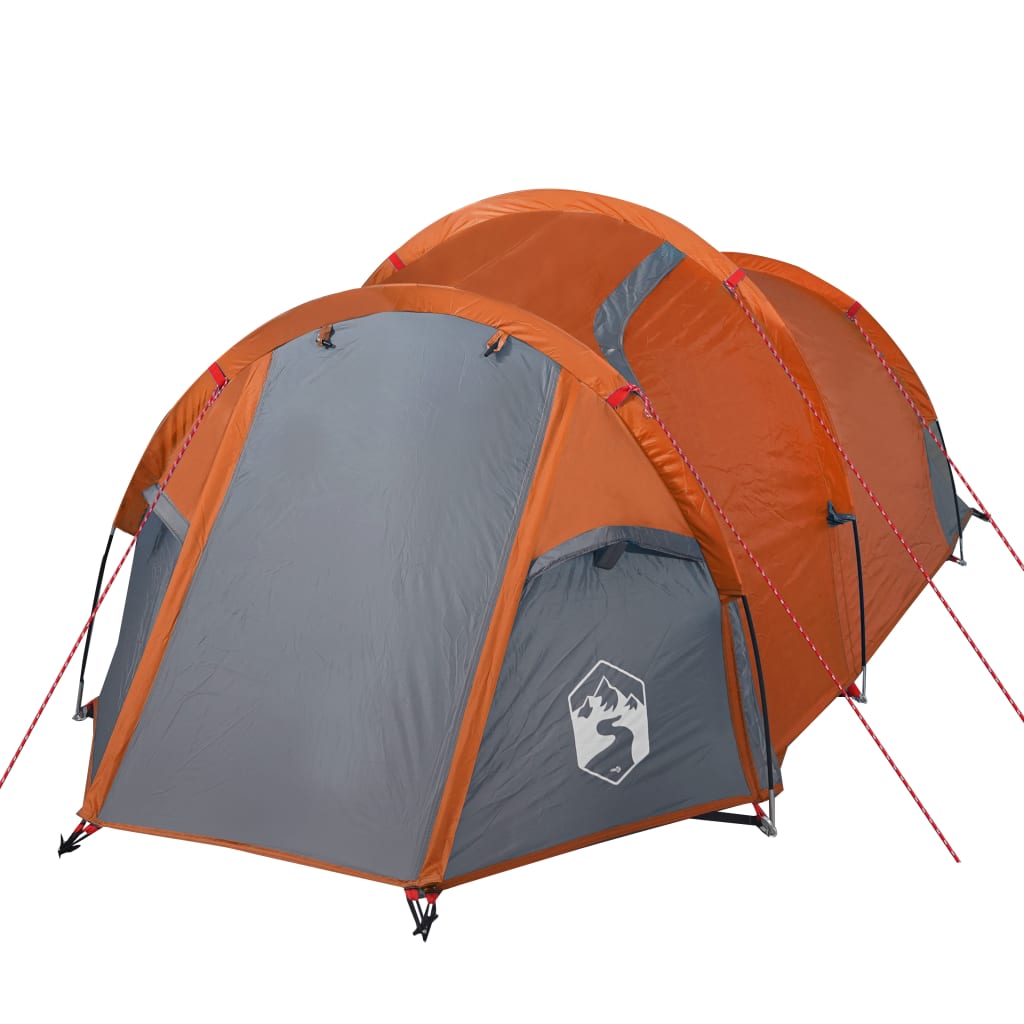 Tunneltelt for camping 3 personer oransje vanntett