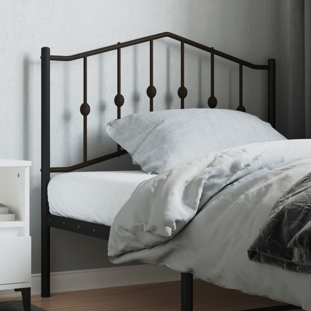Utskiftbar sengegavl i metall svart 100 cm