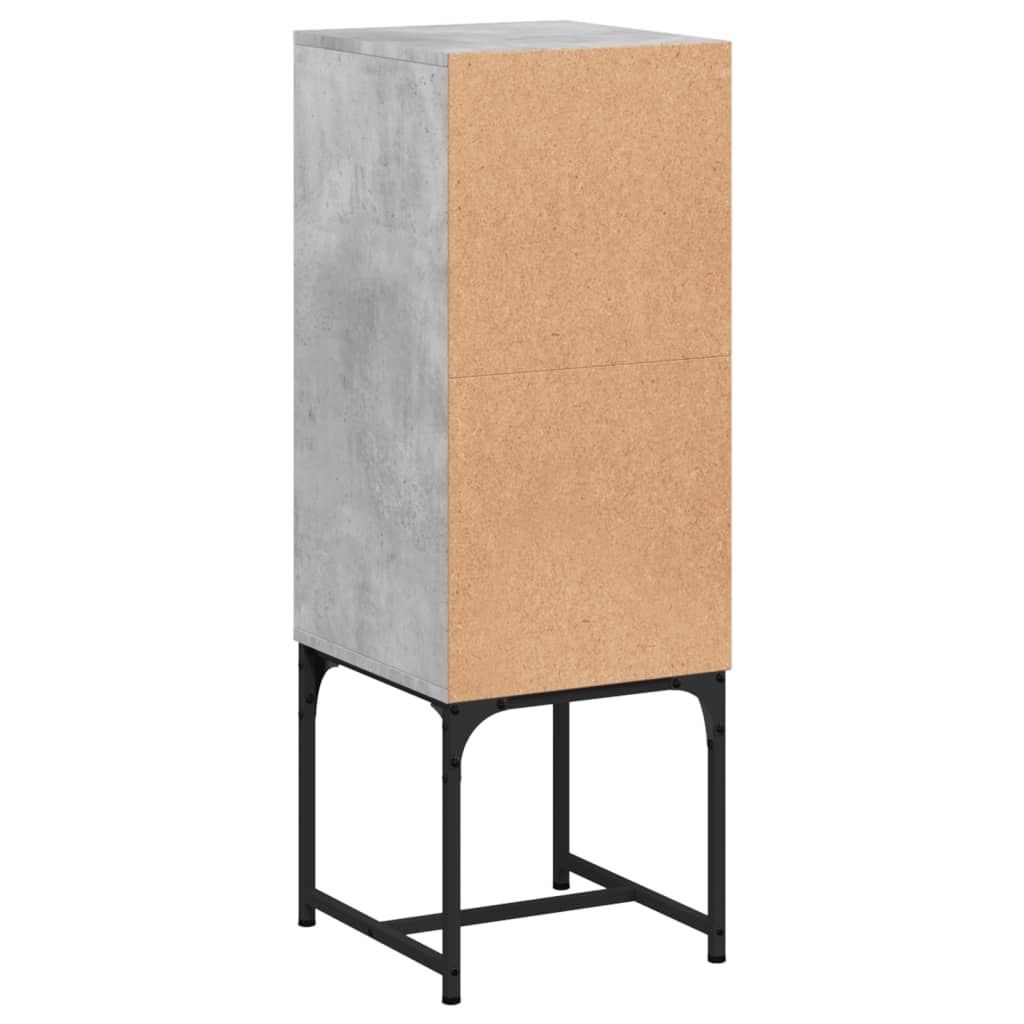 Sideskap med glassdør betonggrå 35x37x100 cm