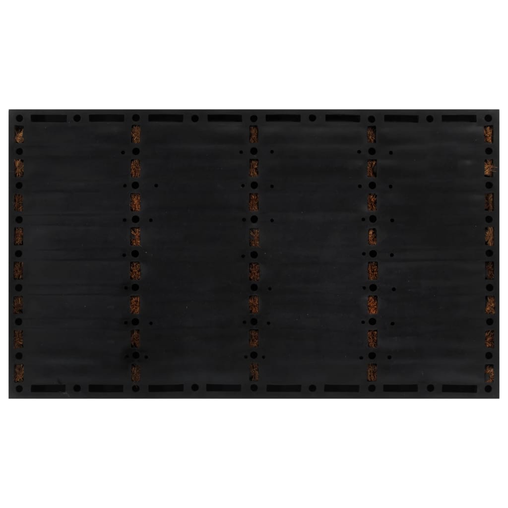 Dørmatte rektangulær 45x75 cm gummi og kokosfiber